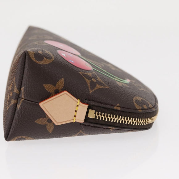 LOUIS VUITTON Monogram Cherry Pochette Cosmetic PM Pouch M13766 LV Auth BA9228SM