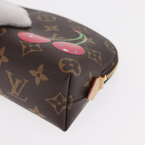 LOUIS VUITTON Monogram Cherry Pochette Cosmetic PM Pouch M13766 LV Auth BA9228SM