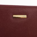 BURBERRY Shoulder Bag Leather Bordeaux Gold Auth BA9233-17