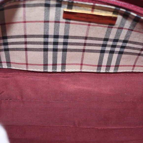 BURBERRY Shoulder Bag Leather Bordeaux Gold Auth BA9233