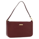 BURBERRY Shoulder Bag Leather Bordeaux Gold Auth BA9233-1