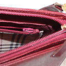BURBERRY Shoulder Bag Leather Bordeaux Gold Auth BA9233-21