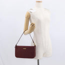 BURBERRY Shoulder Bag Leather Bordeaux Gold Auth BA9233-22