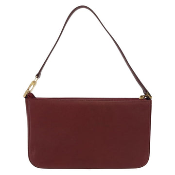 BURBERRY Shoulder Bag Leather Bordeaux Gold Auth BA9233 - 0