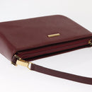 BURBERRY Shoulder Bag Leather Bordeaux Gold Auth BA9233-6