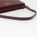 BURBERRY Shoulder Bag Leather Bordeaux Gold Auth BA9233-7