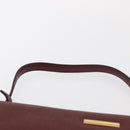 BURBERRY Shoulder Bag Leather Bordeaux Gold Auth BA9233-8