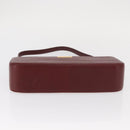 BURBERRY Shoulder Bag Leather Bordeaux Gold Auth BA9233-5