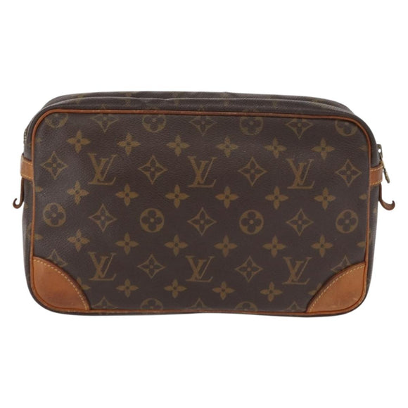 LOUIS VUITTON Monogram Compiegne 28 Clutch Bag M51845 LV Auth BA9237