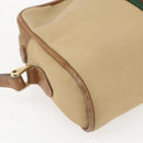 GUCCI Web Sherry Line Shoulder Bag Canvas Beige Gold Auth BA9238-16
