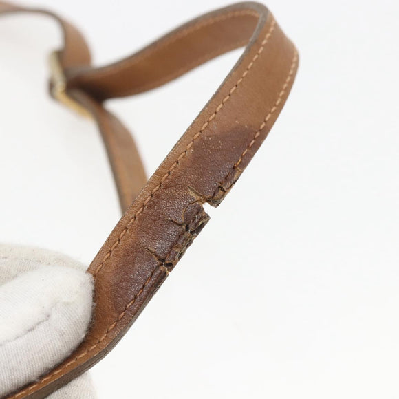 GUCCI Web Sherry Line Shoulder Bag Canvas Beige Gold Auth BA9238