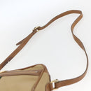 GUCCI Web Sherry Line Shoulder Bag Canvas Beige Gold Auth BA9238-8