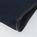 Christian Dior Trotter Canvas Shoulder Bag Navy Gold Auth BA9239-10