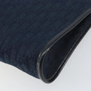 Christian Dior Trotter Canvas Shoulder Bag Navy Gold Auth BA9239-12