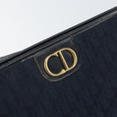 Christian Dior Trotter Canvas Shoulder Bag Navy Gold Auth BA9239-14