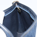 Christian Dior Trotter Canvas Shoulder Bag Navy Gold Auth BA9239-18