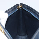 Christian Dior Trotter Canvas Shoulder Bag Navy Gold Auth BA9239-19