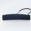 Christian Dior Trotter Canvas Shoulder Bag Navy Gold Auth BA9239-9