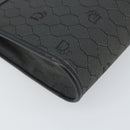 Christian Dior Honeycomb Canvas Chain Shoulder Bag PVC Black Gold Auth BA9243-16