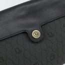 Christian Dior Honeycomb Canvas Chain Shoulder Bag PVC Black Gold Auth BA9243-17