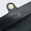 Christian Dior Honeycomb Canvas Chain Shoulder Bag PVC Black Gold Auth BA9243-18