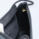 Christian Dior Honeycomb Canvas Chain Shoulder Bag PVC Black Gold Auth BA9243-19
