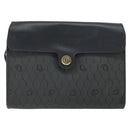 Christian Dior Honeycomb Canvas Chain Shoulder Bag PVC Black Gold Auth BA9243-13
