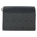 Christian Dior Honeycomb Canvas Chain Shoulder Bag PVC Black Gold Auth BA9243-2