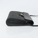 Christian Dior Honeycomb Canvas Chain Shoulder Bag PVC Black Gold Auth BA9243-3