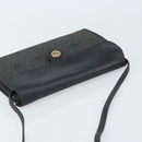 Christian Dior Honeycomb Canvas Chain Shoulder Bag PVC Black Gold Auth BA9243-6