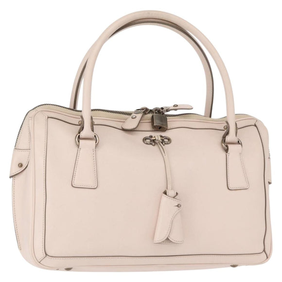 Salvatore Ferragamo Gancini Tote Bag Leather Pink Auth BA9245