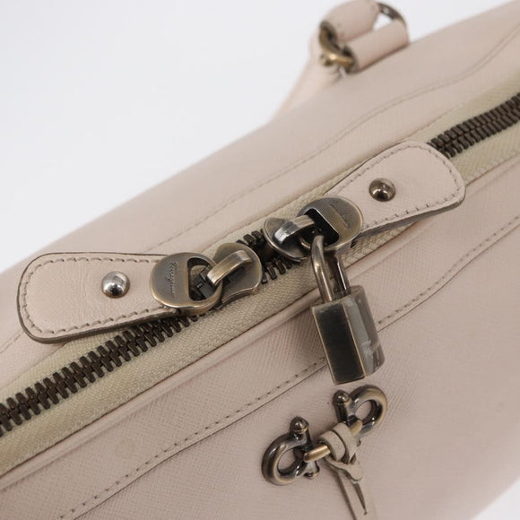 Salvatore Ferragamo Gancini Tote Bag Leather Pink Auth BA9245