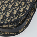 Christian Dior Trotter Canvas Shoulder Bag Navy Gold Auth BA9247-12