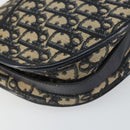 Christian Dior Trotter Canvas Shoulder Bag Navy Gold Auth BA9247-13