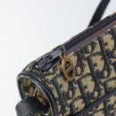 Christian Dior Trotter Canvas Shoulder Bag Navy Gold Auth BA9247-14