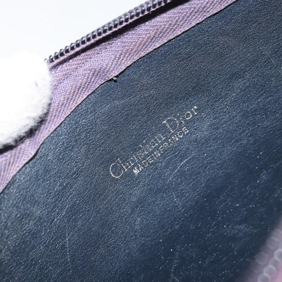 Christian Dior Trotter Canvas Shoulder Bag Navy Gold Auth BA9247