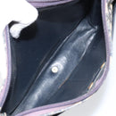 Christian Dior Trotter Canvas Shoulder Bag Navy Gold Auth BA9247-17