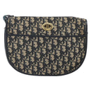 Christian Dior Trotter Canvas Shoulder Bag Navy Gold Auth BA9247-2