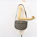 Christian Dior Trotter Canvas Shoulder Bag Navy Gold Auth BA9247-21