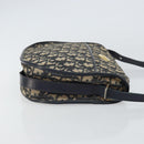 Christian Dior Trotter Canvas Shoulder Bag Navy Gold Auth BA9247-4