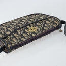 Christian Dior Trotter Canvas Shoulder Bag Navy Gold Auth BA9247-6