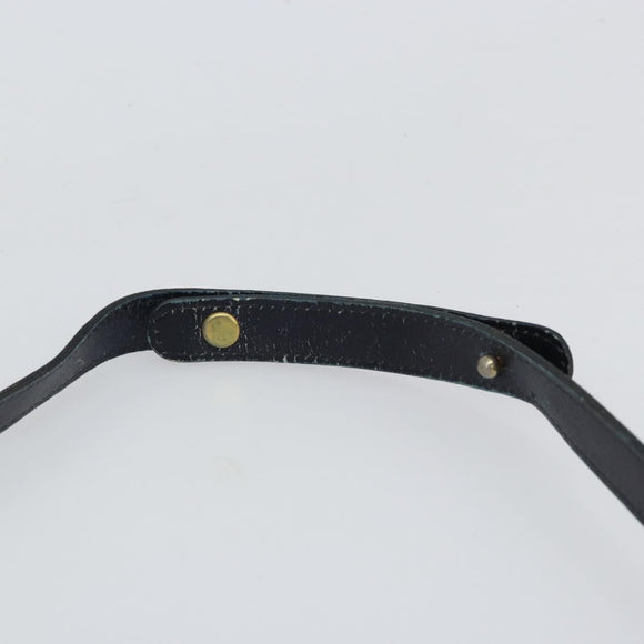 Christian Dior Trotter Canvas Shoulder Bag Navy Gold Auth BA9247