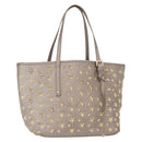 Jimmy Choo Sasha S Tote Bag Leather Silver Gold Auth BA9248-1