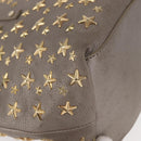 Jimmy Choo Sasha S Tote Bag Leather Silver Gold Auth BA9248-9