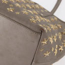 Jimmy Choo Sasha S Tote Bag Leather Silver Gold Auth BA9248-14