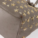 Jimmy Choo Sasha S Tote Bag Leather Silver Gold Auth BA9248-16