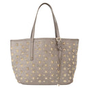 Jimmy Choo Sasha S Tote Bag Leather Silver Gold Auth BA9248-13