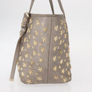 Jimmy Choo Sasha S Tote Bag Leather Silver Gold Auth BA9248-3