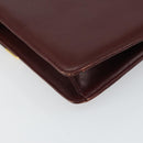 CARTIER Must Line Shoulder Bag Leather Bordeaux Gold Auth BA9250-13