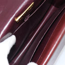 CARTIER Must Line Shoulder Bag Leather Bordeaux Gold Auth BA9250-17